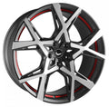 Barracuda Project X black brushed surface undercut trimline red 10x22 ET40 - LK5/114.3 ML73.1