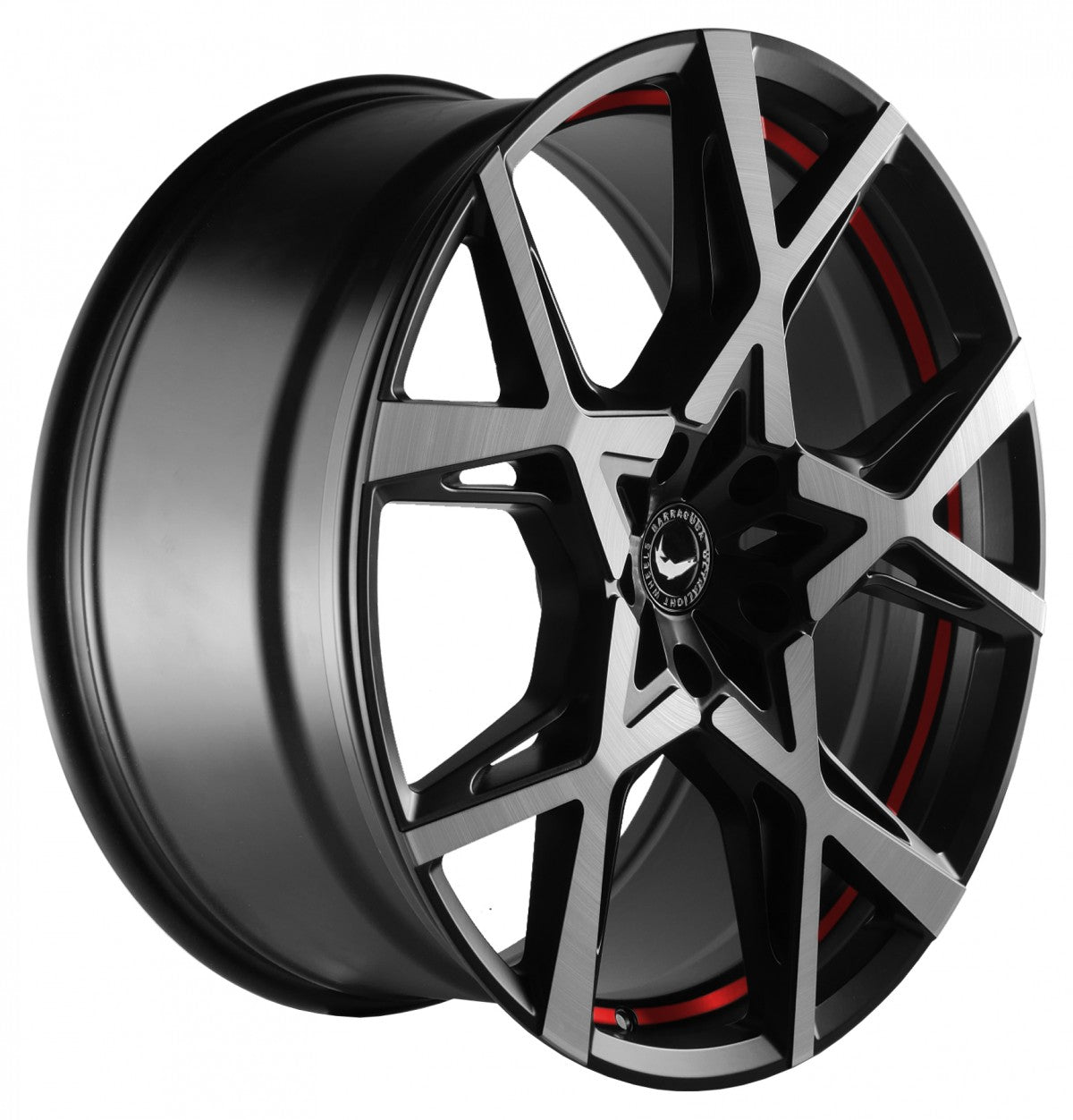 Barracuda Project X black brushed surface undercut trimline red 10x22 ET40 - LK5/114.3 ML73.1
