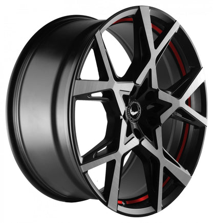 Barracuda Project X black brushed surface undercut trimline red 10x22 ET40 - LK5/120 ML73.1