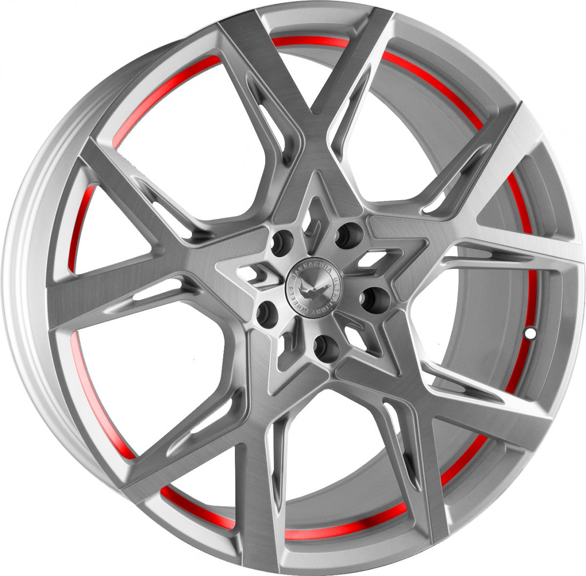 Barracuda Project X silver-brushed-surface undercut trimline red 10x22 ET20 - LK5/112 ML73.1