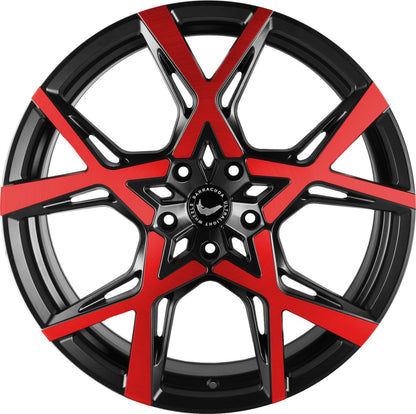 Barracuda Project X gloss black flashred 10x22 ET20 - LK5/112 ML73.1