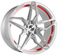 Corspeed Kharma silver-brushed-surface undercut trimline red 8.5x19 ET40 - LK5/108 ML73.1