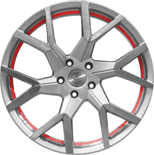 Barracuda Tzunamee EVO silver brushed undercut trimline red 9x20 ET40 - LK5/114.3 ML73.1