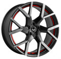 Barracuda Tzunamee EVO dark gunmetal brushed undercut trimline red 8x18 ET33 - LK5/112 ML73.1
