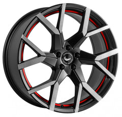 Barracuda Tzunamee EVO dark gunmetal brushed undercut trimline red Alufelge 8x18 Zoll ET33 LK 5x112 ML73.1