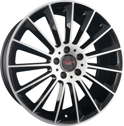 Secret Wheels SW1 Black Polished Alufelge 9x18 Zoll ET35 LK 5x112 ML66.6 – Bild 2