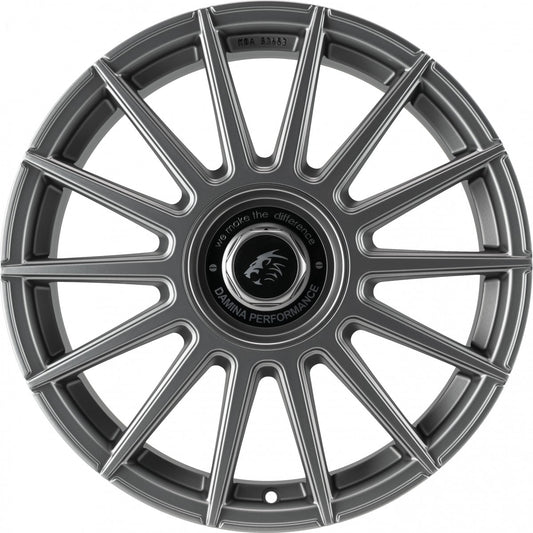 Damina Performance DM09 matt grey - Inlay black 8.5x19 ET35 - LK5/112 ML72.6