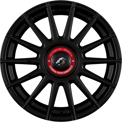 Damina Performance DM09 Black Painted Red Ring Alufelge 8.5x19 Zoll ET45 LK 5x112 ML72.6 – Bild 3