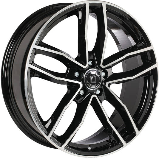 Diewe Alito NERO S MACHINED - Schwarz Glanz Frontpoliert Alufelge 7.5x17 Zoll ET25 LK 5x112 ML66.6