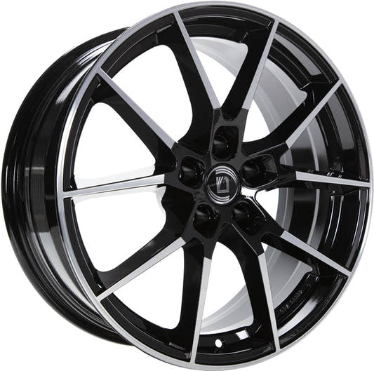 Diewe Wheels Alla NERO S MACHINED - Schwarz Glanz Frontpoliert Alufelge 8x19 Zoll ET35 LK 5x112 ML66.6
