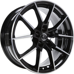 Diewe Wheels Alla NERO S MACHINED - Schwarz Glanz Frontpoliert Alufelge 8x19 Zoll ET35 LK 5x112 ML66.6