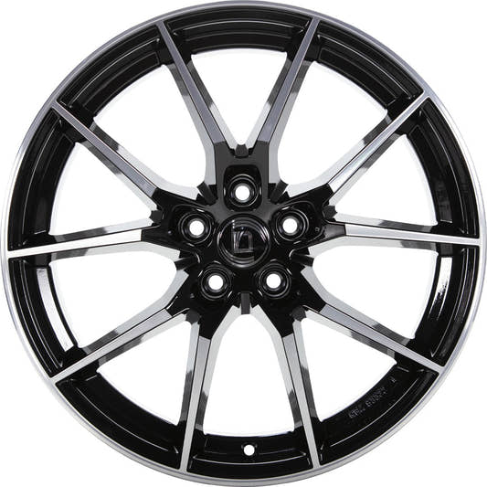 Diewe Wheels Alla NERO S MACHINED - Schwarz Glanz Frontpoliert Alufelge 8x19 Zoll ET35 LK 5x112 ML66.6