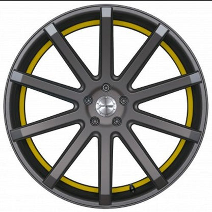 Corspeed Deville gunmetal / Undercut Color Trim gelb - DS15 Alufelge 10.5x22 Zoll ET25 LK 5x112 ML73.1 – Bild 2
