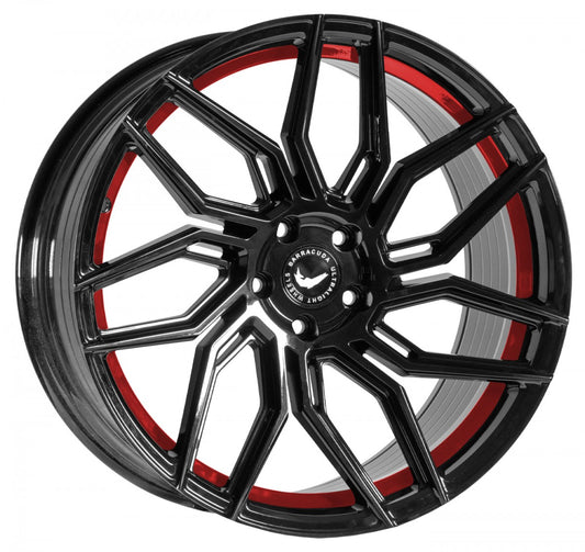Barracuda Dragoon higloss-black undercut trimline red 8.5x19 ET33 - LK5/112 ML73.1