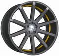Corspeed Deville gunmetal / Undercut Color Trim gelb Alufelge 10.5x20 Zoll ET35 LK 5x112 ML73.1