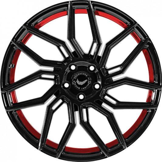 Barracuda Dragoon higloss-black undercut trimline red 8.5x19 ET23 - LK5/112 ML73.1