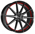 Barracuda Project 2.0 higloss-black brushed surface / Undercut Colour Trim rot Alufelge 9.5x22 Zoll ET27 LK 5x112 ML73.1