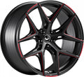 Barracuda Razzer mattblack red PureSports gefräst Alufelge 9.5x21 Zoll ET27 LK 5x112 ML73.1