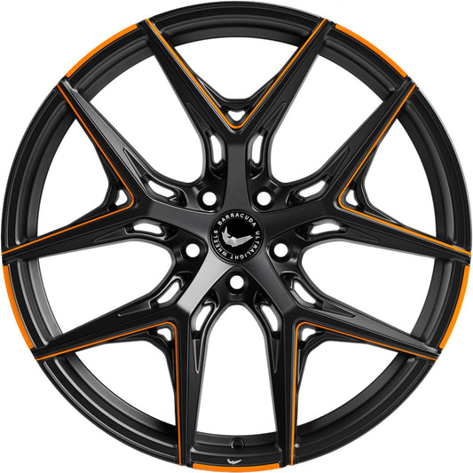 Barracuda Razzer mattblack orange PureSports gefräst 9.5x21 ET27 - LK5/112 ML73.1
