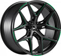 Barracuda Razzer mattblack green PureSports gefräst Alufelge 9.5x21 Zoll ET27 LK 5x112 ML73.1
