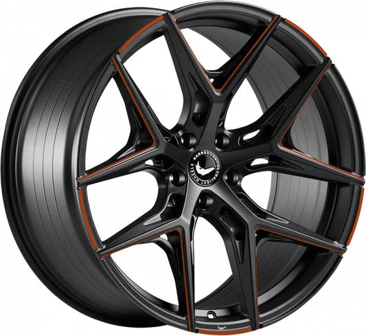 Barracuda Razzer mattblack copper PureSports gefräst Alufelge 9.5x21 Zoll ET27 LK 5x112 ML73.1