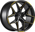 Barracuda Razzer mattblack yellowgold PureSports gefräst Alufelge 9.5x21 Zoll ET27 LK 5x112 ML73.1