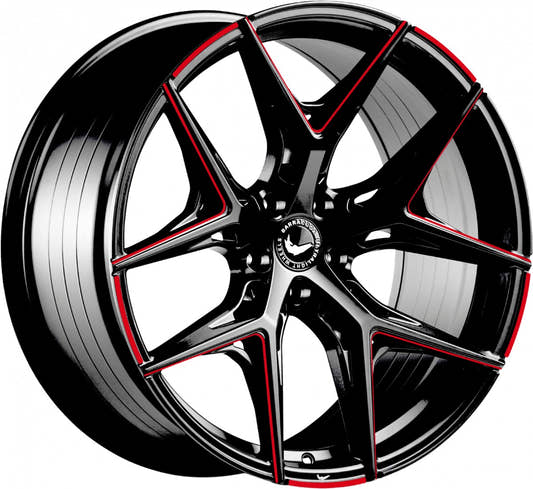 Barracuda Razzer flash red PureSports gefräst 10.5x22 ET40 - LK5/114.3 ML73.1