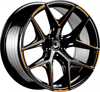 Barracuda Razzer flash orange PureSports gefräst Alufelge 10.5x21 Zoll ET15 LK 5x112 ML73.1