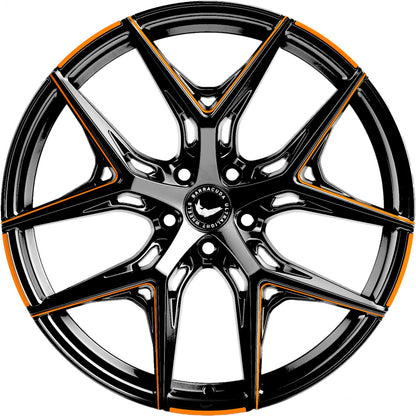 Barracuda Razzer flash orange PureSports gefräst Alufelge 10.5x21 Zoll ET15 LK 5x112 ML73.1 – Bild 2