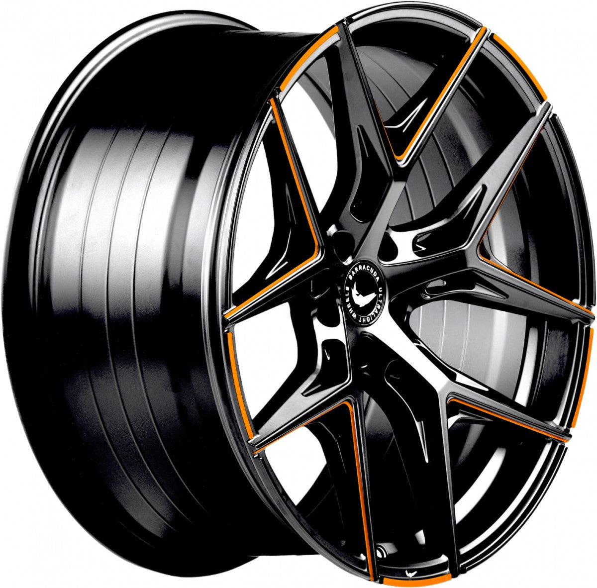 Barracuda Razzer flash orange PureSports gefräst Alufelge 10.5x21 Zoll ET15 LK 5x112 ML73.1 – Bild 3
