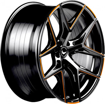 Barracuda Razzer flash orange PureSports gefräst Alufelge 10.5x21 Zoll ET15 LK 5x112 ML73.1 – Bild 3