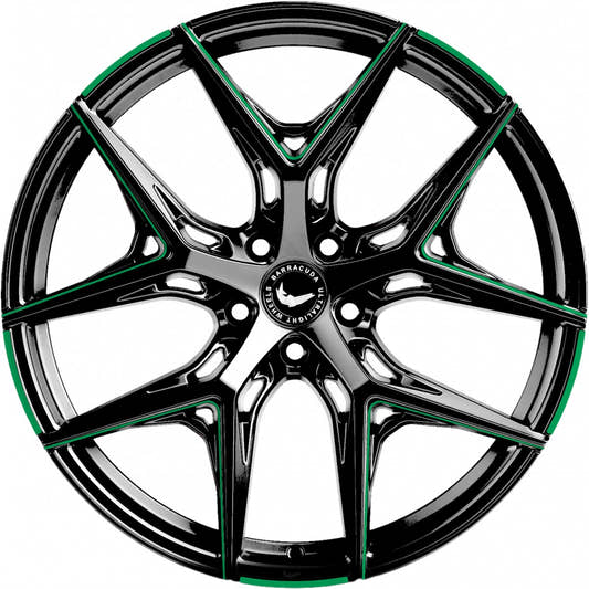 Barracuda Razzer flash green PureSports gefräst 10.5x22 ET40 - LK5/114.3 ML73.1