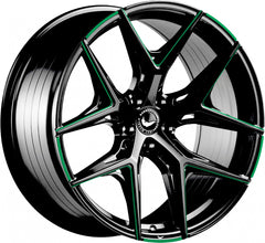 Barracuda Razzer flash green PureSports gefräst Alufelge 8.5x19 Zoll ET38 LK 5x112 ML73.1