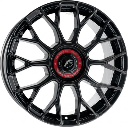 Damina Performance DM10 black - Inlay red 8.5x19 ET45 - LK5/112 ML72.6