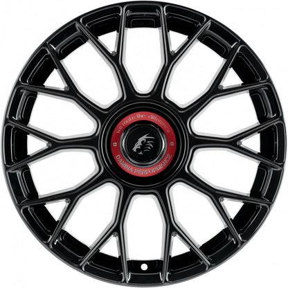 Damina Performance DM10 black - Inlay red 8.5x19 ET45 - LK5/112 ML72.6
