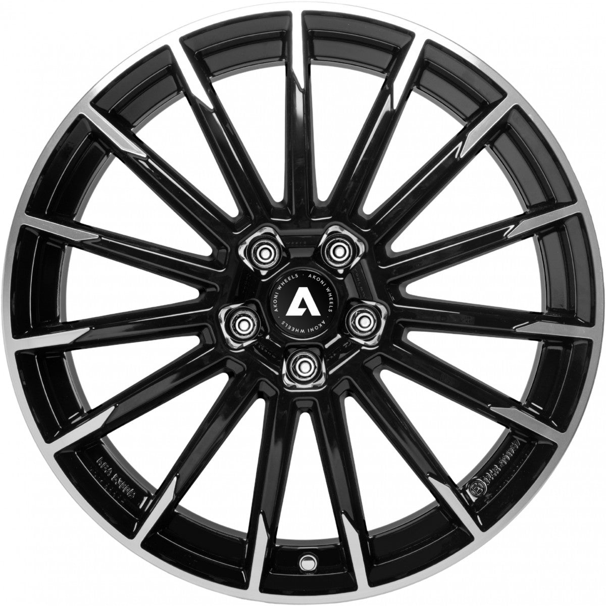 Akoni AK02 black polished 7.5x18 ET51 - LK5/112 ML66.6