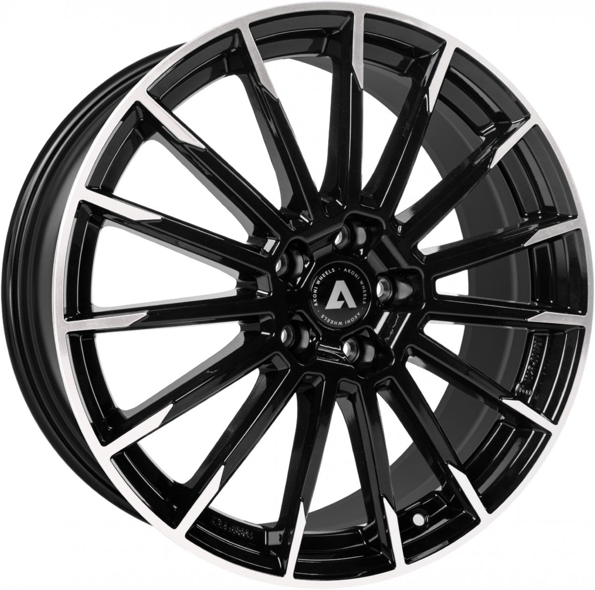 Akoni AK02 black polished 7.5x18 ET51 - LK5/112 ML57.1
