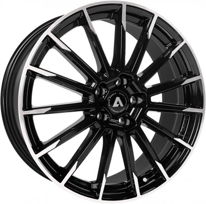 Akoni AK02 black polished 8x19 ET45 - LK5/112 ML57.1