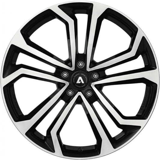 Akoni AK04 black polished 6.5x16 ET43 - LK5/112 ML57.1