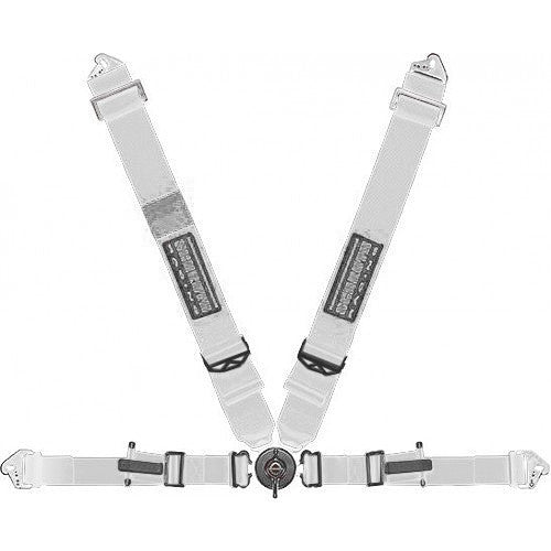 Schroth PROFI II asm Flexi Belt silber mit schwarz/gelbem SCHROTH RACING Logo rechts
