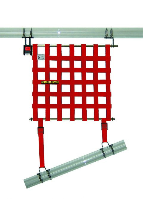 Schroth Fensternetz Größe 2 (L 525 mm x H 467 mm) inkl. Befestigungsmaterial rot rechts