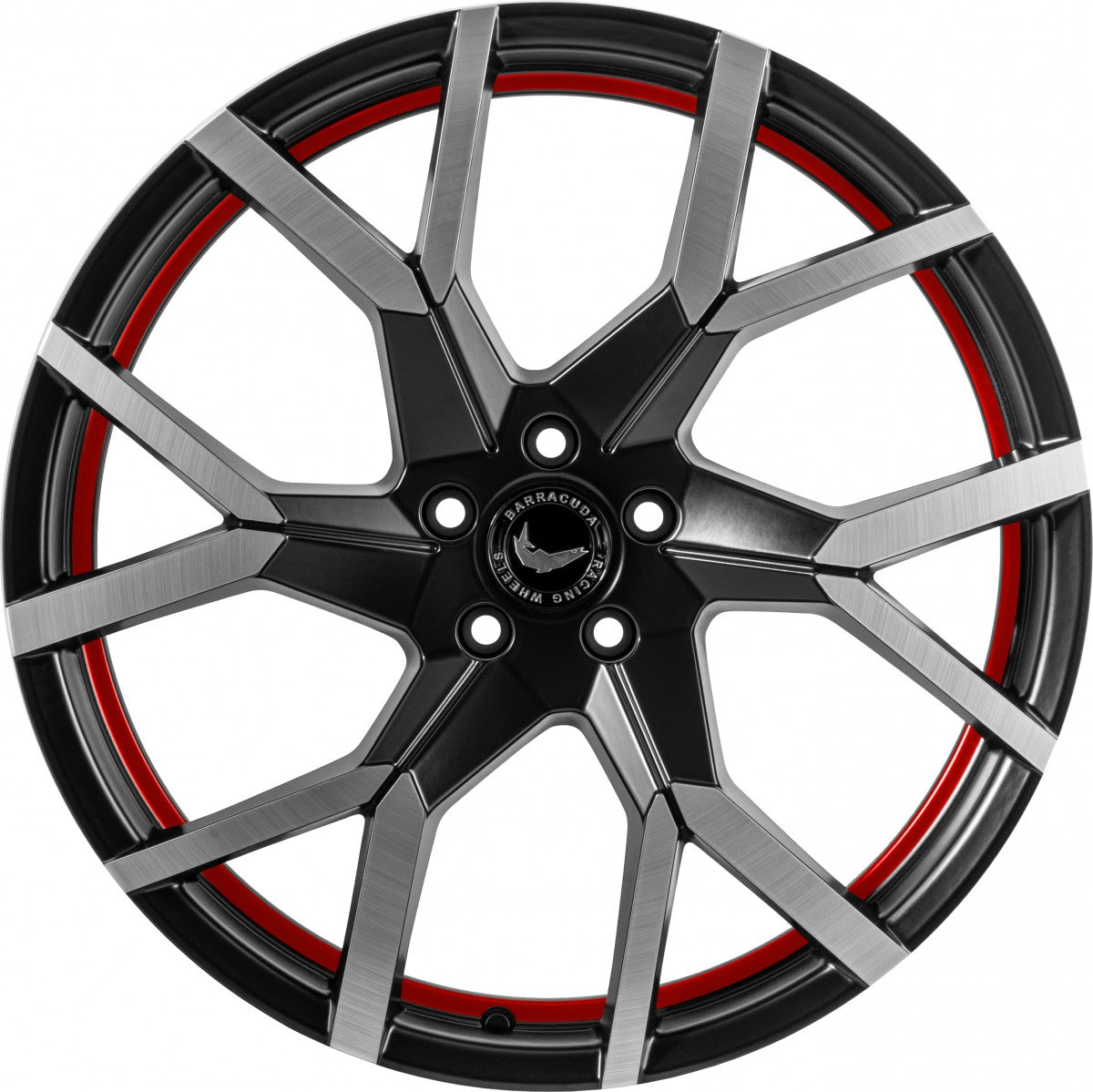 Barracuda Tzunamee EVO dark gunmetal brushed undercut trimline red Alufelge 8.5x19 Zoll ET35 LK 5x108 ML73.1 – Bild 2