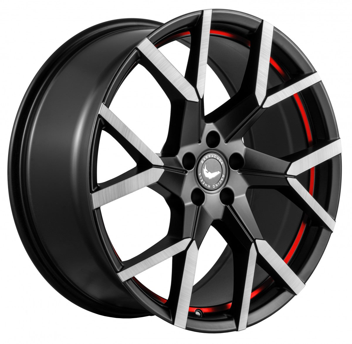 Barracuda Tzunamee EVO dark gunmetal brushed undercut trimline red Alufelge 8.5x19 Zoll ET35 LK 5x108 ML73.1 – Bild 3