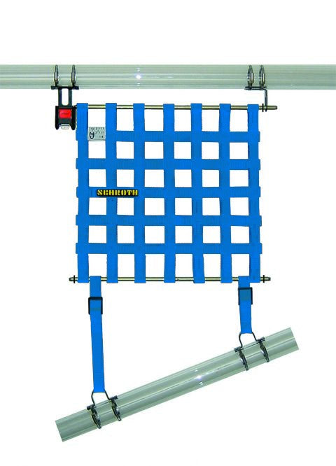 Schroth Fensternetz Größe 1 (L 400 mm x H 405 mm) inkl. Befestigungsmaterial blau links