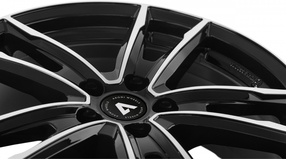 Akoni AK08 black polished Alufelge 7x18 Zoll ET50 LK 5x114.3 ML60.1 – Bild 4