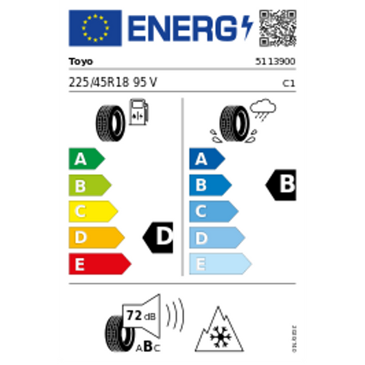 Toyo Observe Winter Sport 1 XL 3PMSF 225/45 R18 95V – Bild 2