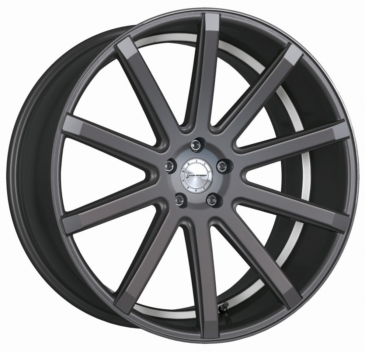 Corspeed Deville gunmetal / Undercut Color Trim weiss Alufelge 9x21 Zoll ET25 LK 5x112 ML73.1
