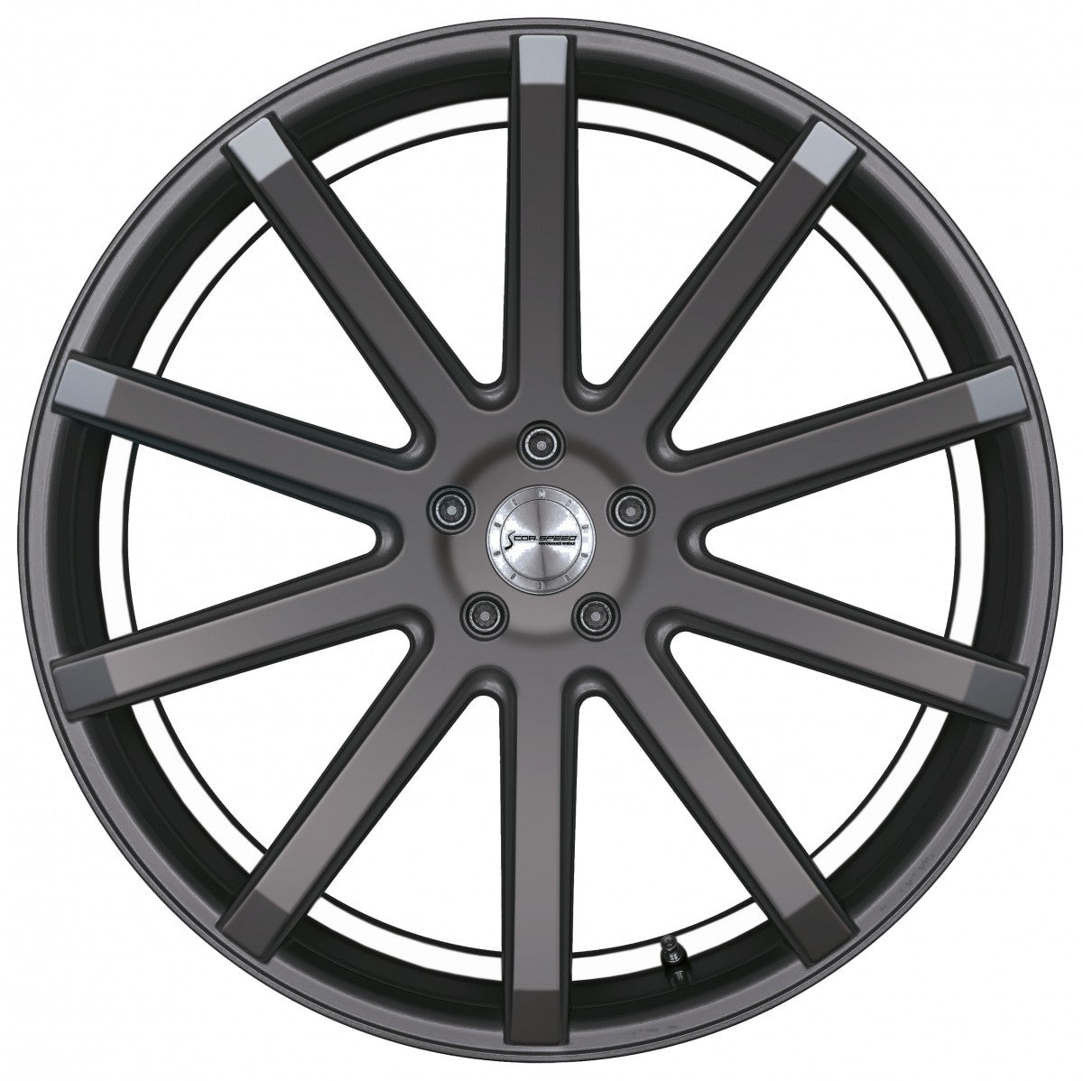 Corspeed Deville gunmetal / Undercut Color Trim weiss Alufelge 9x21 Zoll ET25 LK 5x112 ML73.1 – Bild 2