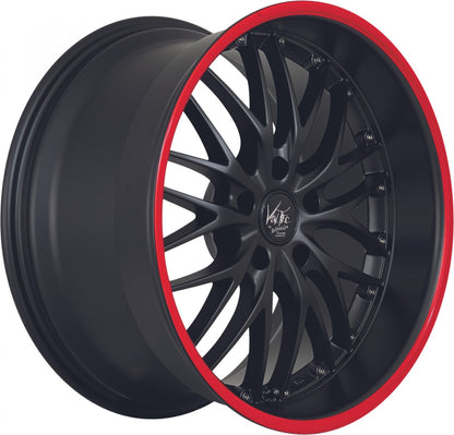 Barracuda Voltec T6 mattblack PureSports / Color Trim rot Alufelge 8x18 Zoll ET30 LK 5x112 ML73.1 – Bild 3