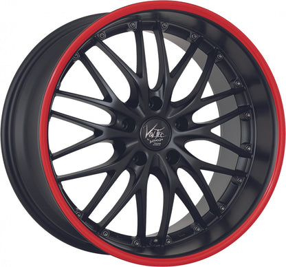 Barracuda Voltec T6 mattblack PureSports / Color Trim rot Alufelge 8x19 Zoll ET40 LK 5x114.3 ML73.1